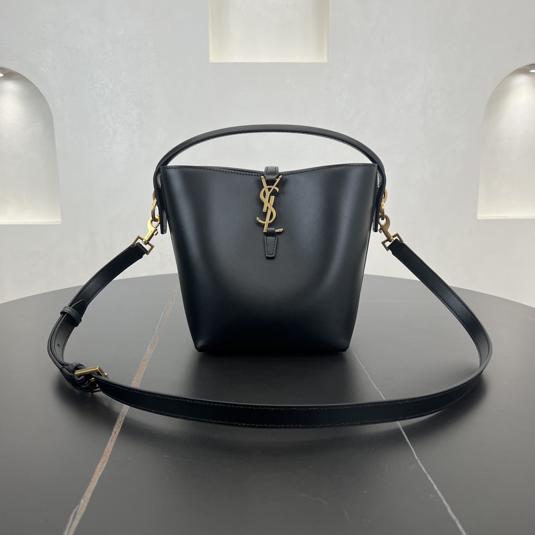 Saint Laurent LE 37 Small Smooth Calfskin Shoulder Bag Handbag Black 749036